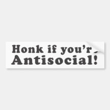 Honl si usted es antisocial - pegatina para el par pegatina de parachoque