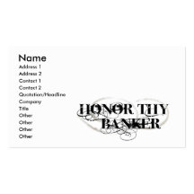 Honre a Thy banquero Plantilla De Tarjeta De Negocio
