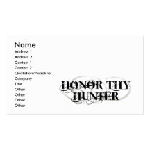 Honre a Thy cazador Plantillas De Tarjetas De Visita