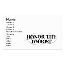 Honre a Thy turista Tarjeta De Visita