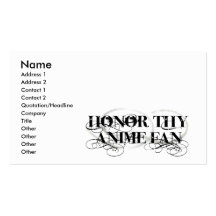 Honre Thy fan del animado Plantilla De Tarjeta Personal