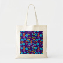 Honu y Tikis tropicales Bolsas Lienzo