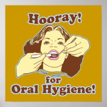 Hooray para la higiene oral retra posters