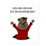 Hooray su postal del día de la marmota en blanco