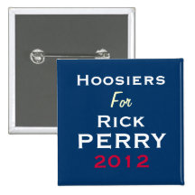 Hoosiers para el botón de la campaña de Rick Perry Pin