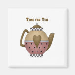 Hora para el té imán de frigorifico