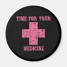 Hora rosada para su medicina iman de frigorífico