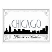 Horizonte blanco y negro de Chicago Tarjeta Postal