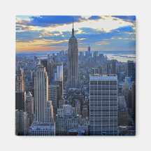 Horizonte de la última hora de la tarde NYC como a Imán Para Frigorífico