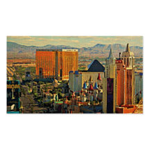 Horizonte de Las Vegas del vintage Tarjetas De Visita