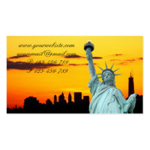 Horizonte de Manhattan y la estatua de la libertad Plantillas De Tarjeta De Negocio