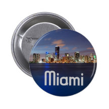 Horizonte de Miami en la oscuridad Pin