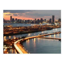 Horizonte de Miami Tarjeta Postal