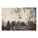 Horizonte de New York City del estilo del vintage Cojinete