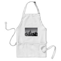 Horizonte de New York City en blanco y negro Delantales