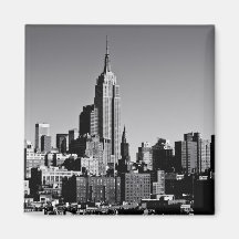 Horizonte de New York City en blanco y negro Iman Para Frigorífico