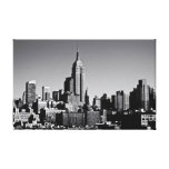 Horizonte de New York City en blanco y negro Impresiones En Lienzo Estiradas