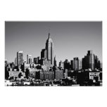 Horizonte de New York City en blanco y negro Arte Fotográfico