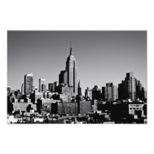 Horizonte de New York City en blanco y negro Arte Fotográfico