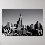 Horizonte de New York City en blanco y negro Impresiones