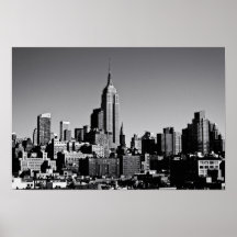Horizonte de New York City en blanco y negro Impresiones