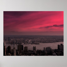 Horizonte de Nueva York illuminado Poster