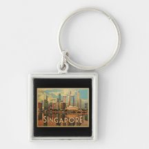 Horizonte de Singapur Llavero Personalizado