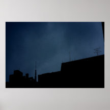 Horizonte lluvioso de la noche poster