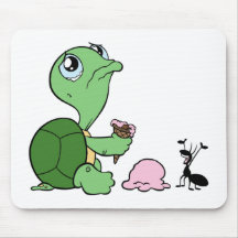 Hormiga feliz de la tortuga triste alfombrilla de ratón