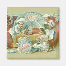 Hornada del vintage con la publicidad del chocolat iman de nevera