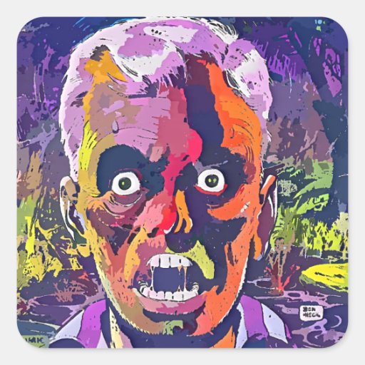 Horror total calcomanía cuadrada