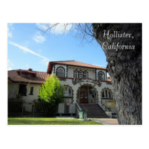 Hospital pardo original de Hawkins, Hollister, CA Tarjeta Postal