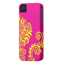 Hot Pink  and Yellow iPhone 4 Cases