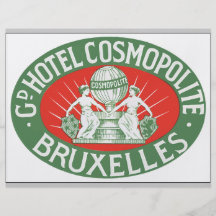 Hotel Cosmopolite Bruselas, vintage de Gd Tarjetón