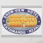 Hotel Katmandu Nepal, vintage de la Nieve-Vista Flyer A Todo Color