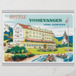 Hotell Vossevangen Voss-Noruega, vintage Tarjetas Publicitarias