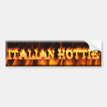 hottie italiano etiqueta de parachoque