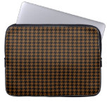 Houndstooth negro en Brown fundas de portátil