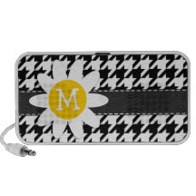 Houndstooth negro y blanco.; Margarita de la prima iPhone Altavoz