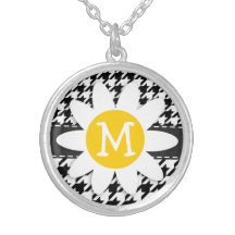 Houndstooth negro y blanco.; Margarita de la prima Joyería
