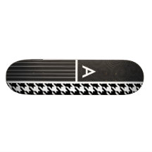 Houndstooth negro y blanco monopatin