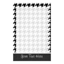 Houndstooth negro y blanco papeleria personalizada