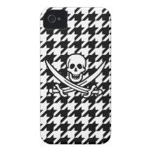Houndstooth negro y blanco Rogelio alegre iPhone 4 Case-Mate Carcasa