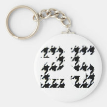 Houndstooth número 25 llaveros personalizados