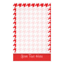 Houndstooth rojo y blanco lindo  papeleria