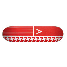 Houndstooth rojo y blanco monopatin personalizado