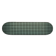 Houndstooth Seafoam y negro Tablas De Skate