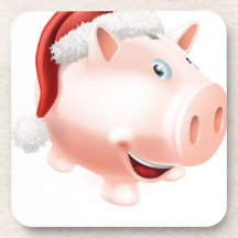 Hucha de los ahorros del navidad posavasos de bebida