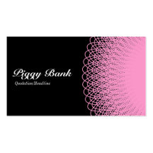 Hucha - rosa en negro plantilla de tarjeta de negocio
