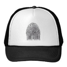 huella dactilar con diseño de la clave de barras gorro de camionero